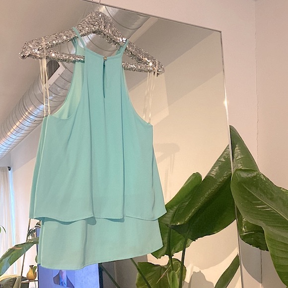 Everly Racerback Silky Blouse Tank Top - Picture 10 of 10